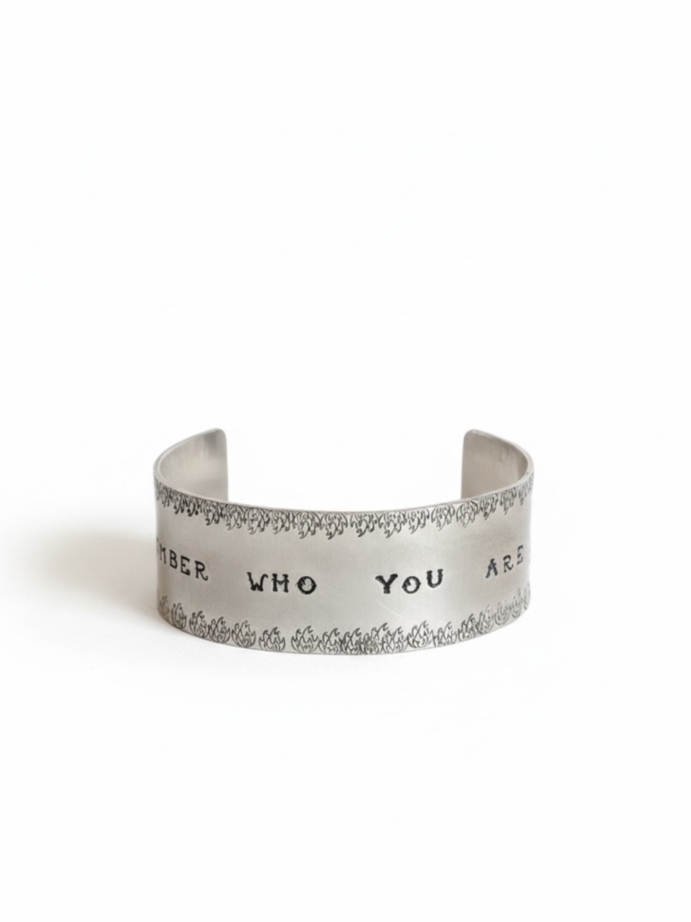 Handmade motivational rising‎ phoenix adjustable silver wide cuff bracelet